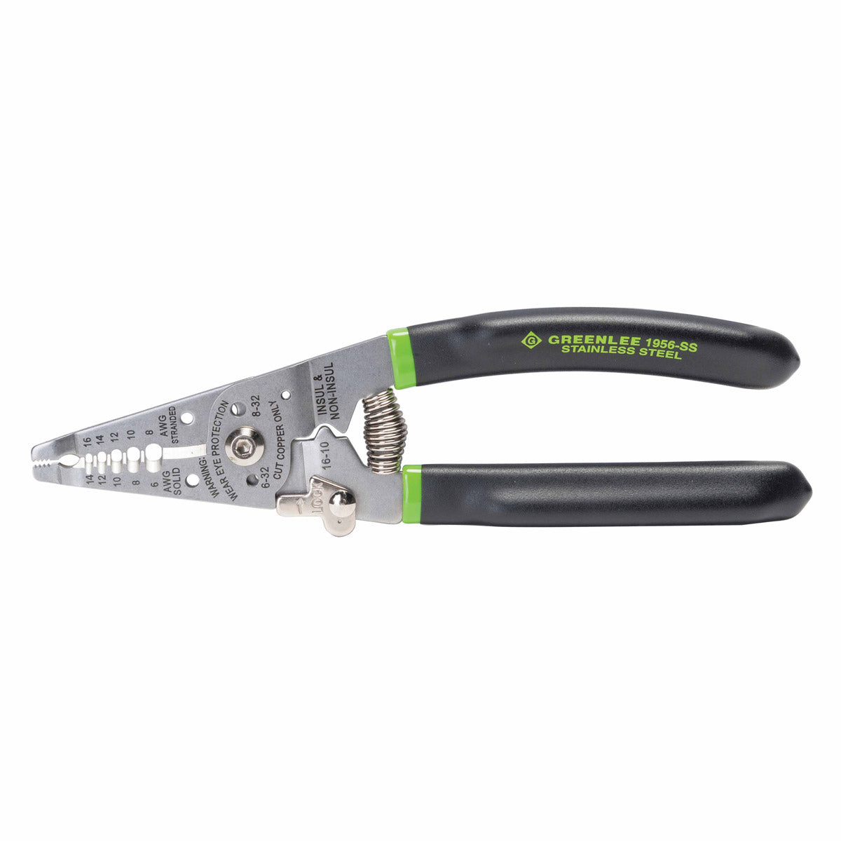 Greenlee 1956-SS Stainless Steel 7.5" Wire Stripper/Cutter/Crimper 6-14 AWG - 3