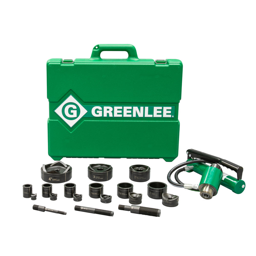 Greenlee 7309 11-Ton Hydraulic KO Kit Hand Pump & Std Round 1/2" - 3" & 4"