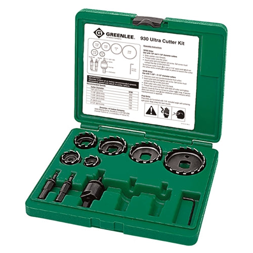 Greenlee 930 7/8 - 2-1/2" High Speed Steel Ultra Hole Saw Cutter Kit