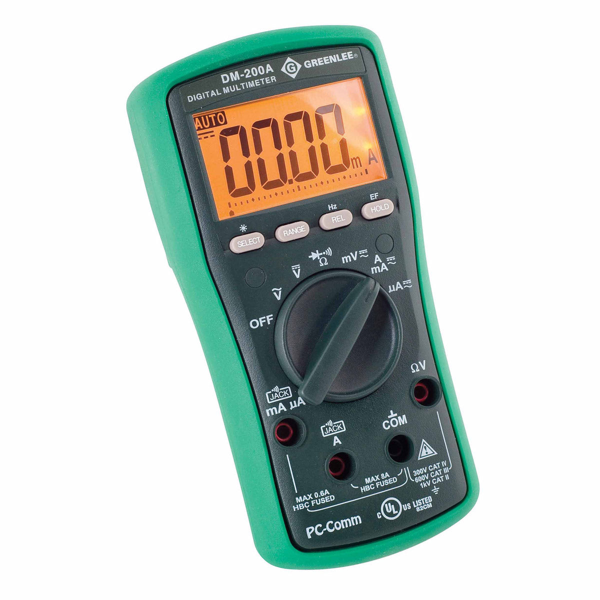 Greenlee DM-200A 6,000-Count Digital Multimeter, 1000V, 8A (DM-200A) - 19