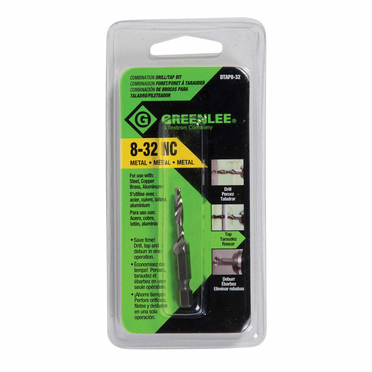 Greenlee DTAP8-32 DRILL/TAP, 8-32. - 2