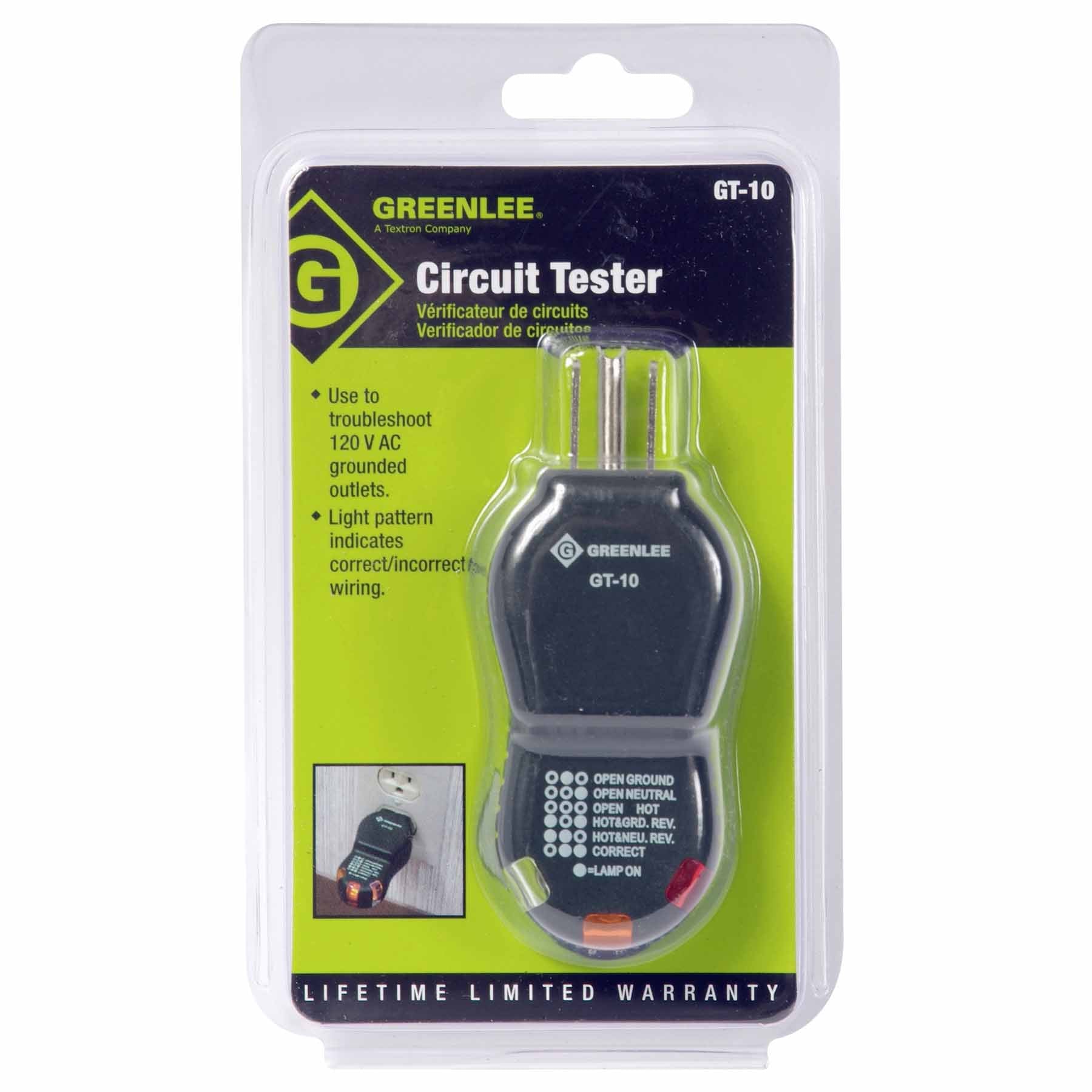 Greenlee GT-10 110V Outlet Circuit Tester with Polarity - 2