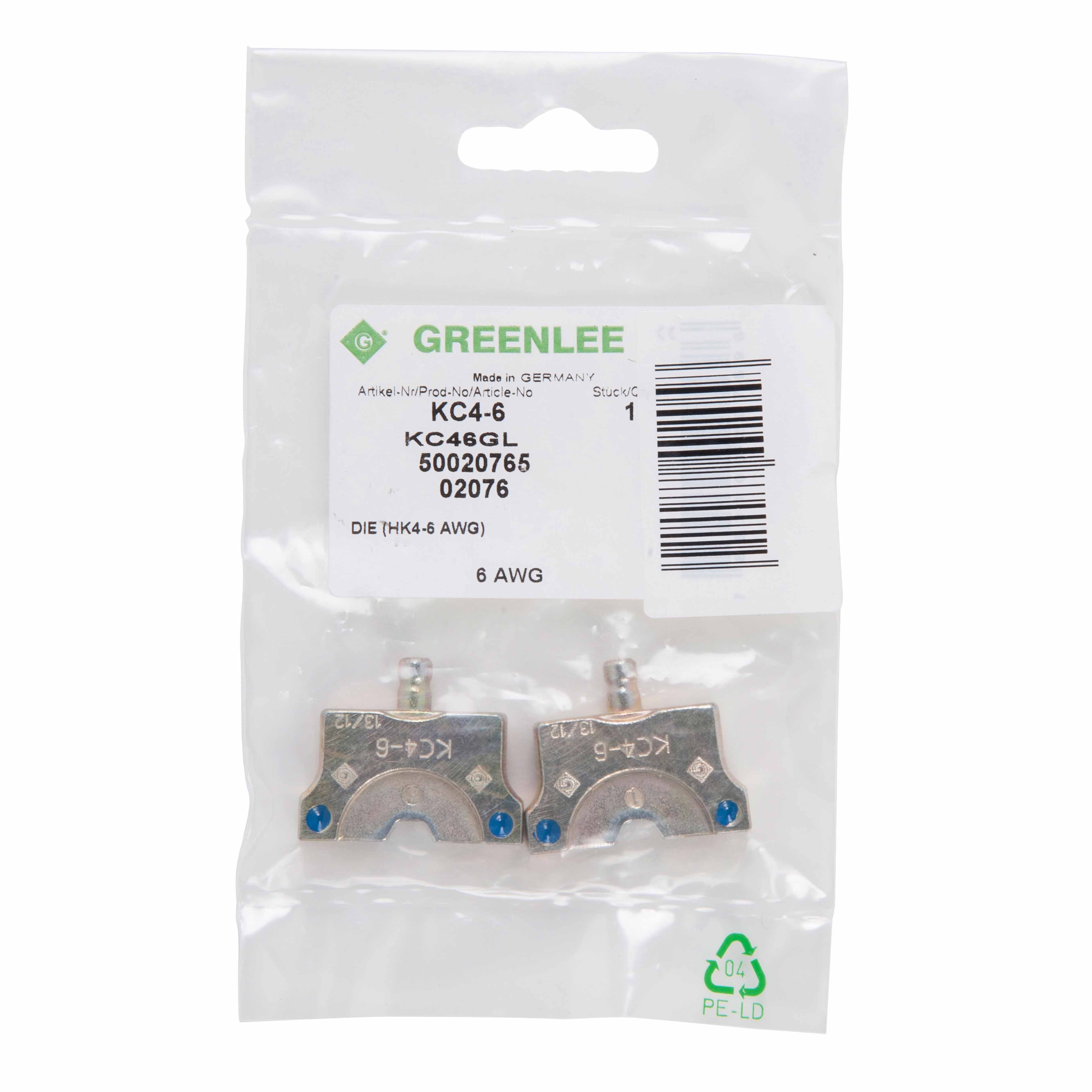 Greenlee KC4-8 DIE SET,#8 CU AWG - 2