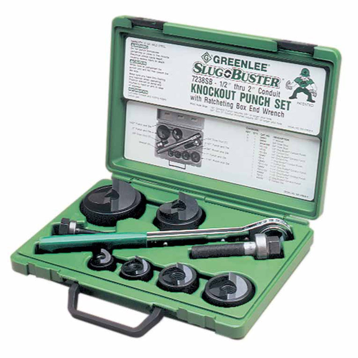 Greenlee 7238SB Slug-Buster Knockout Kit with Ratchet Wrench 1/2